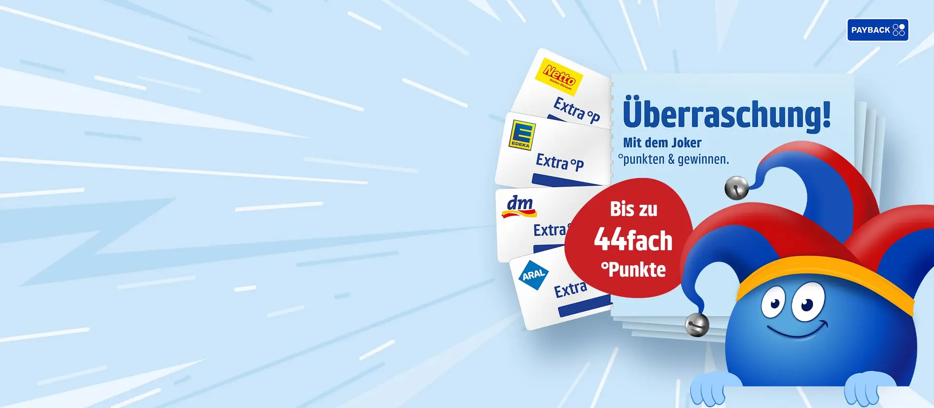 PAYBACK Joker-Aktion: Bis zu 44fach °Punkte mit Coupons von Netto, EDEKA, dm und ARAL sammeln.