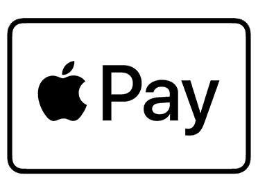 Transparent hinterlegtes Logo mit einem angebissenen Apfel und den Buchstaben Pay, das kenntlich macht, dass man per Apple-Pay und deren NFC-Funktion kontaktlos bezahlen kann.