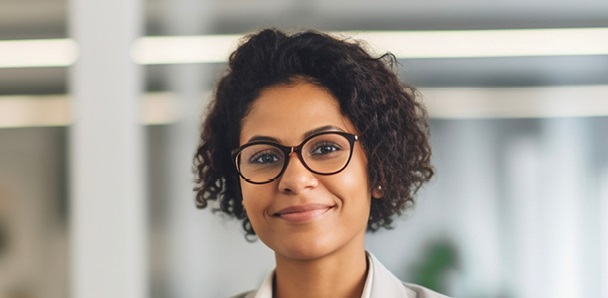 Frau mit Brille