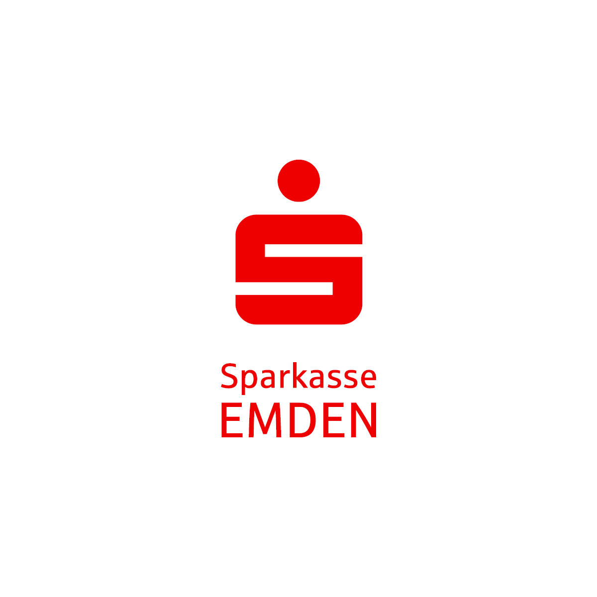 Rotes S mit dem Schriftzug Sparkasse Emden